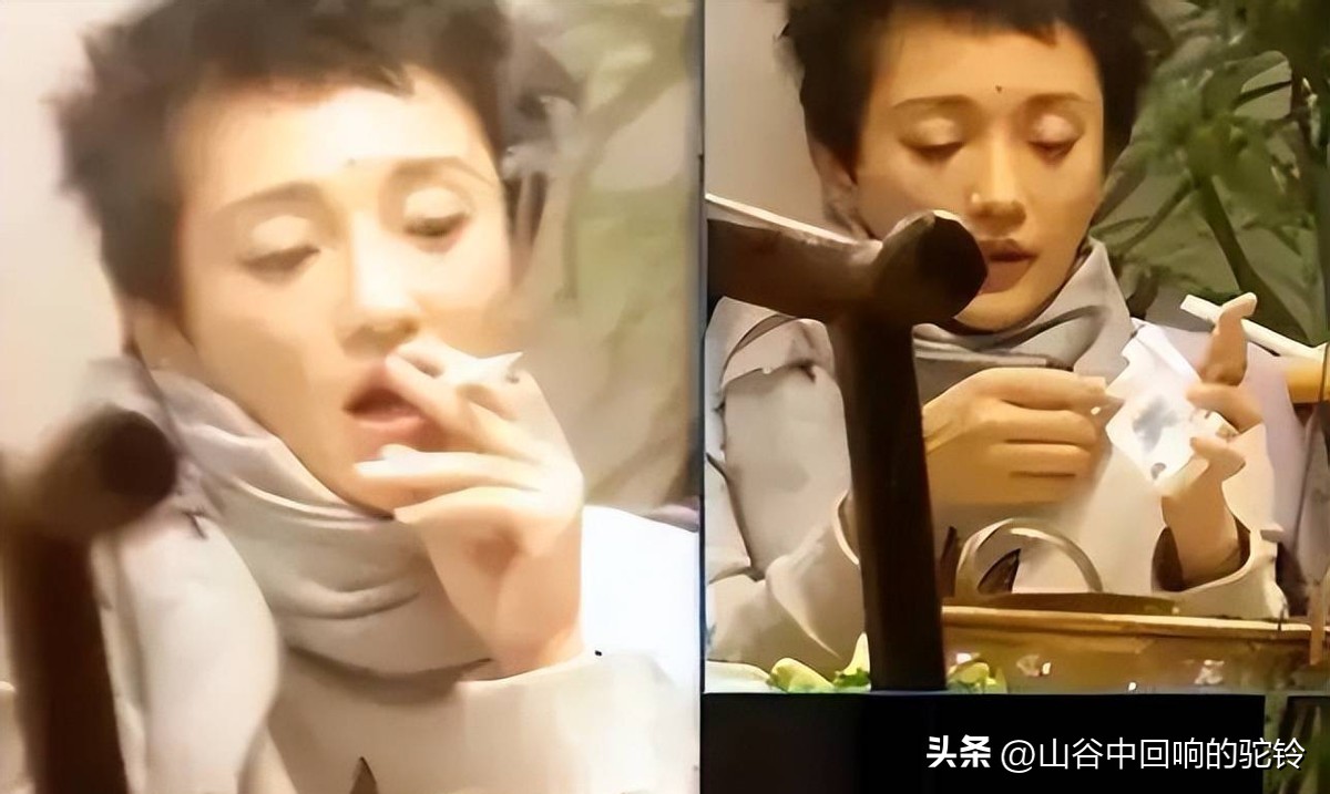 刘亦菲凌晨抽烟 真实状态 片场压力大_女明星吸烟斗